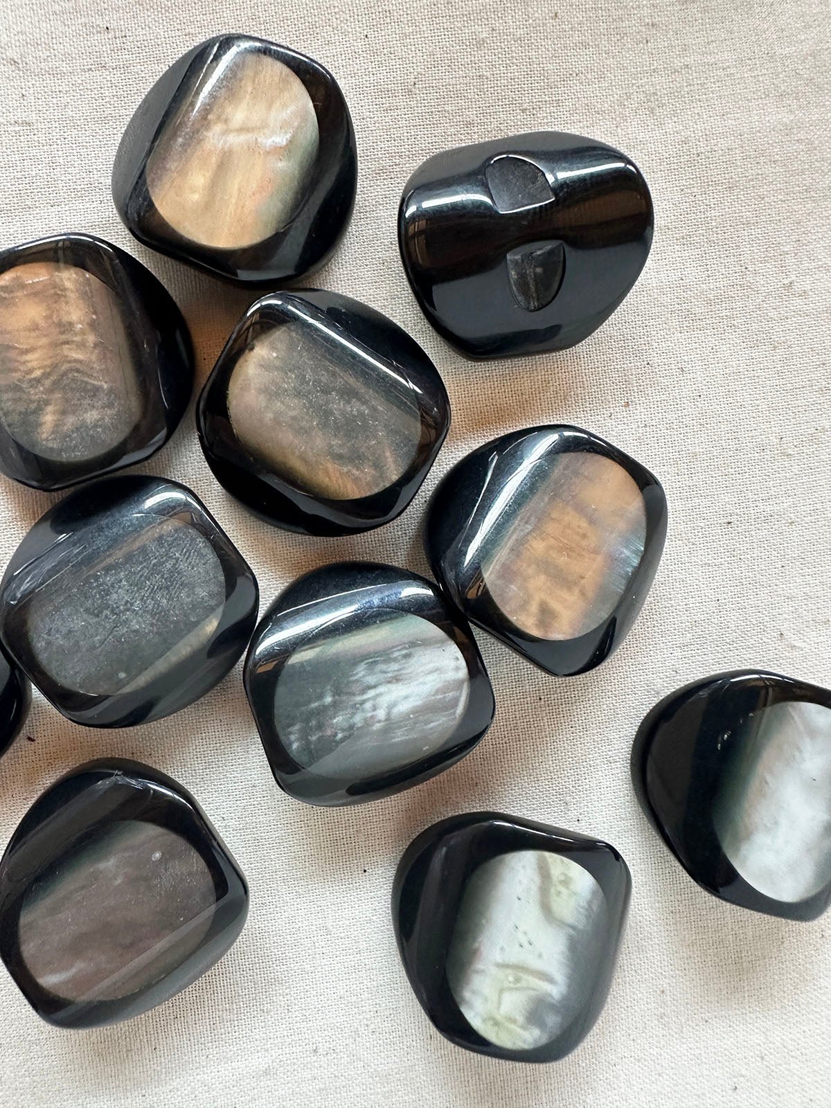 Vintage Italian Oval Shell Space Age Buttons