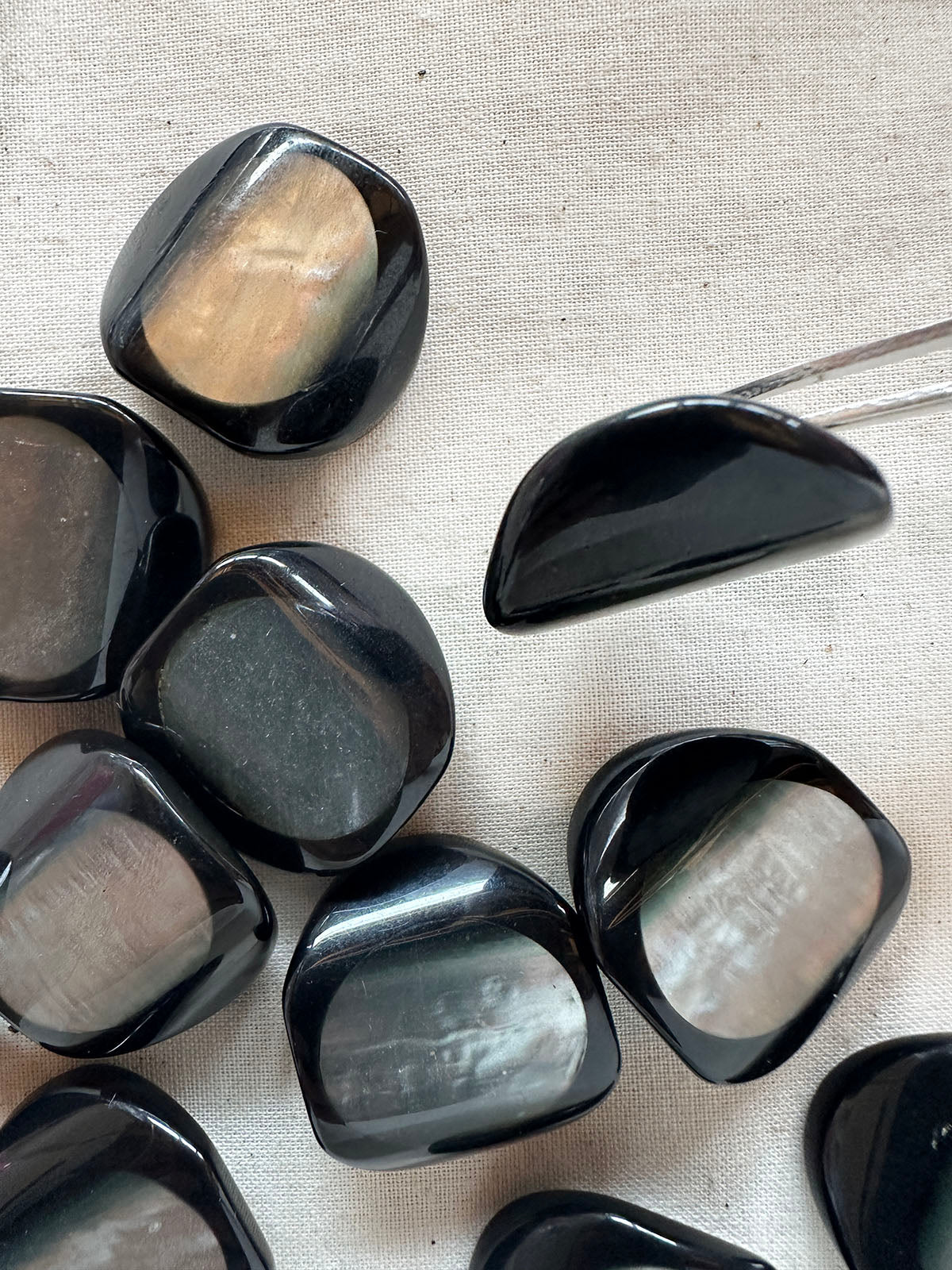 Vintage Italian Oval Shell Space Age Buttons