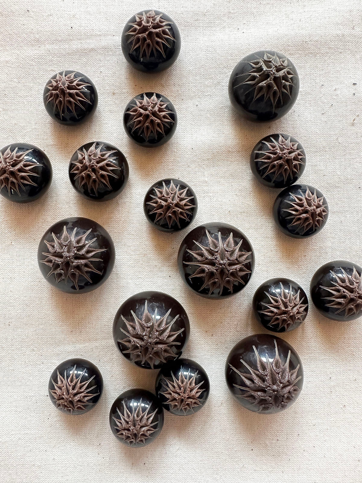 Vintage Italian Hand Finished Thistle Pod Buttons