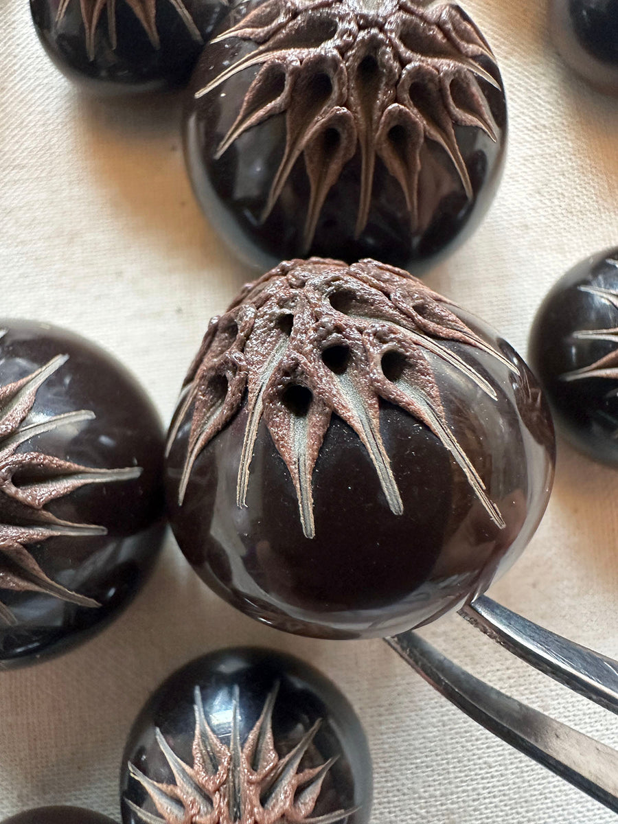 Vintage Italian Hand Finished Thistle Pod Buttons