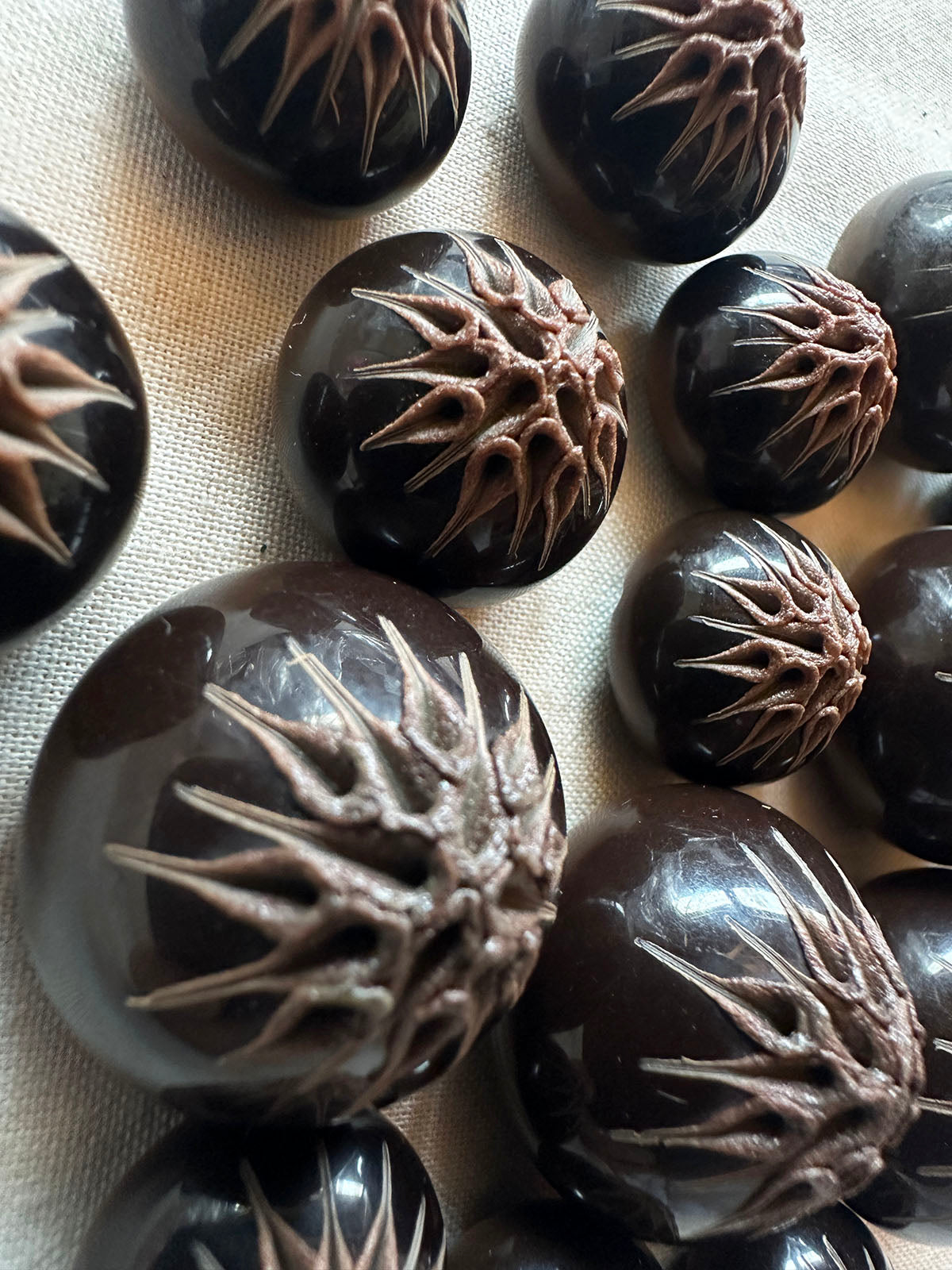 Vintage Italian Hand Finished Thistle Pod Buttons