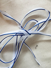 Royal Blue Satin Piping For White Shirts