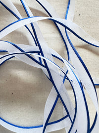 Royal Blue Satin Piping For White Shirts