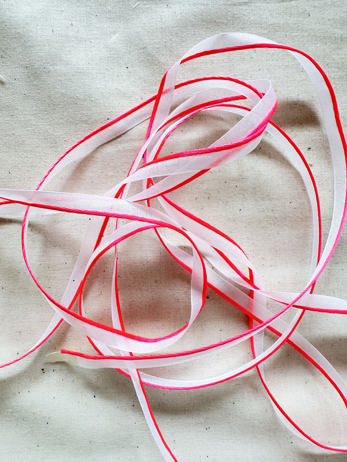 Neon Pink Satin Piping For White Shirts