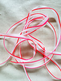 Neon Pink Satin Piping For White Shirts