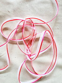 Neon Pink Satin Piping For White Shirts