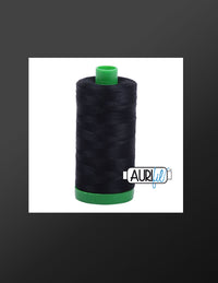 Aurifil 40wt Black Cotton Thread Large Spool 1422 Yards