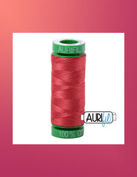 Aurifil 40 wt Dark Red Orange Thread 220 Yards
