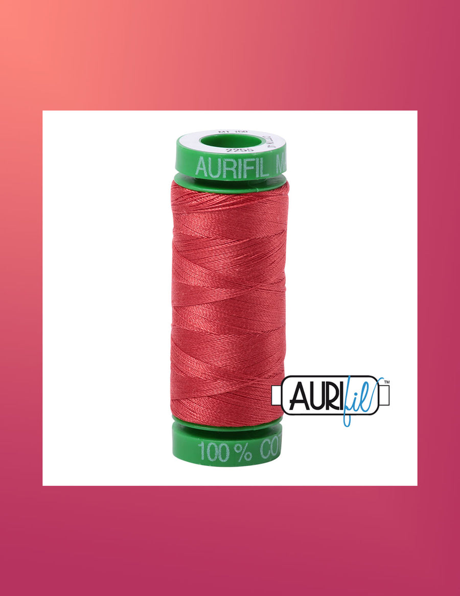 Aurifil 40 wt Dark Red Orange Thread 220 Yards