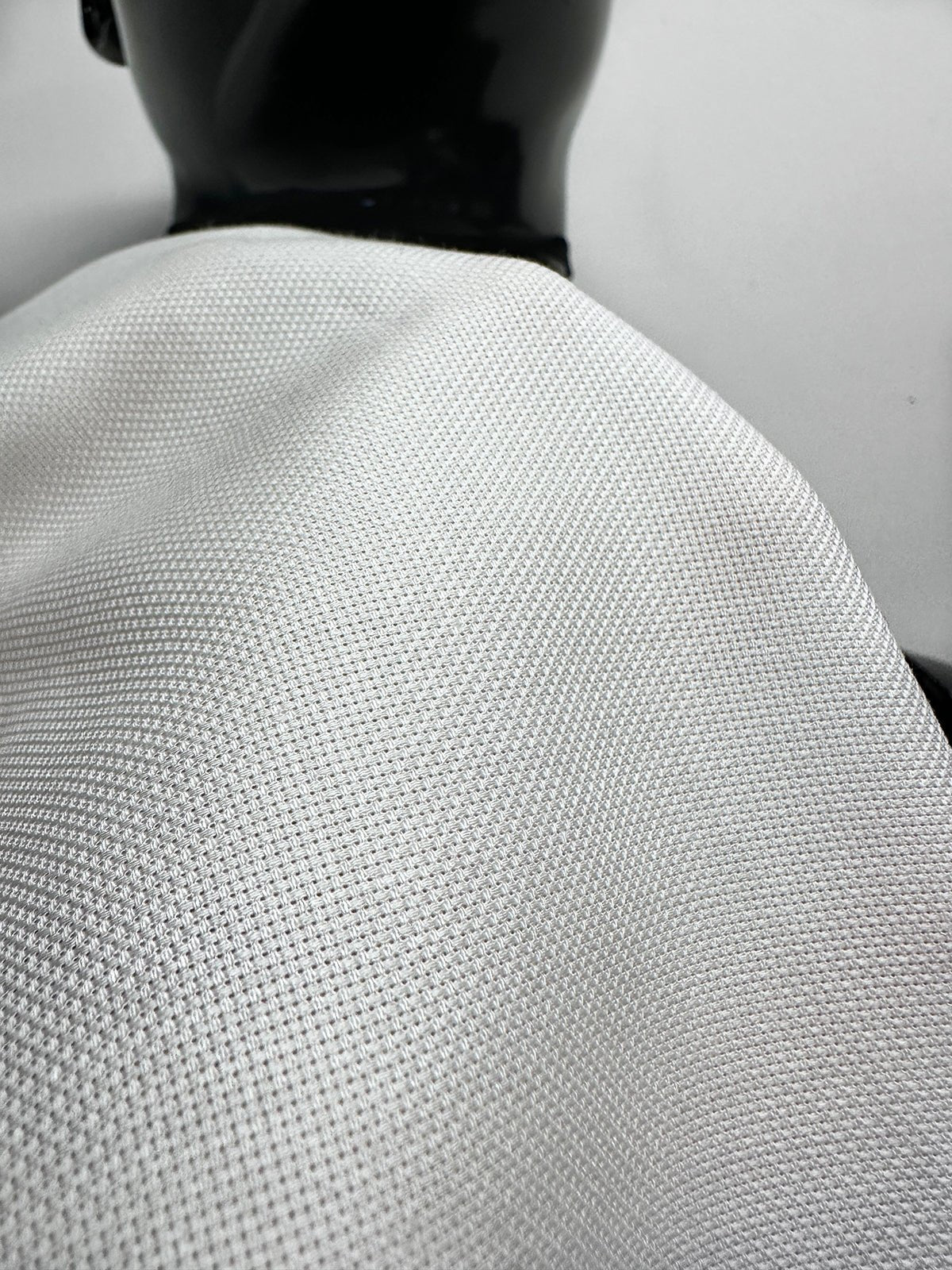 Albini Canclini Bright White Oxford Basketweave Cotton Shirting - L'Etoffe Fabrics LLC
