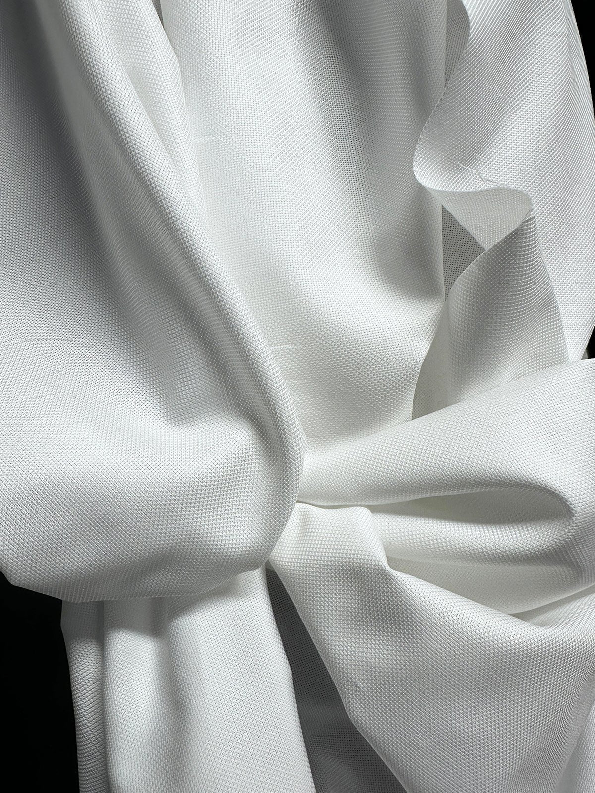 Albini Canclini Bright White Oxford Basketweave Cotton Shirting - L'Etoffe Fabrics LLC