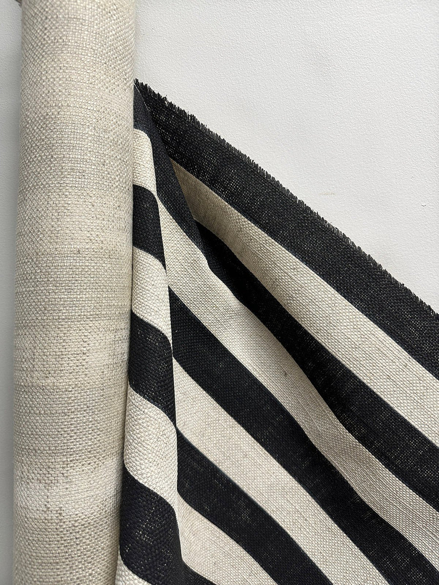 Almost 4 Yards Home Painted Striped Canvas - L'Etoffe Fabrics LLC