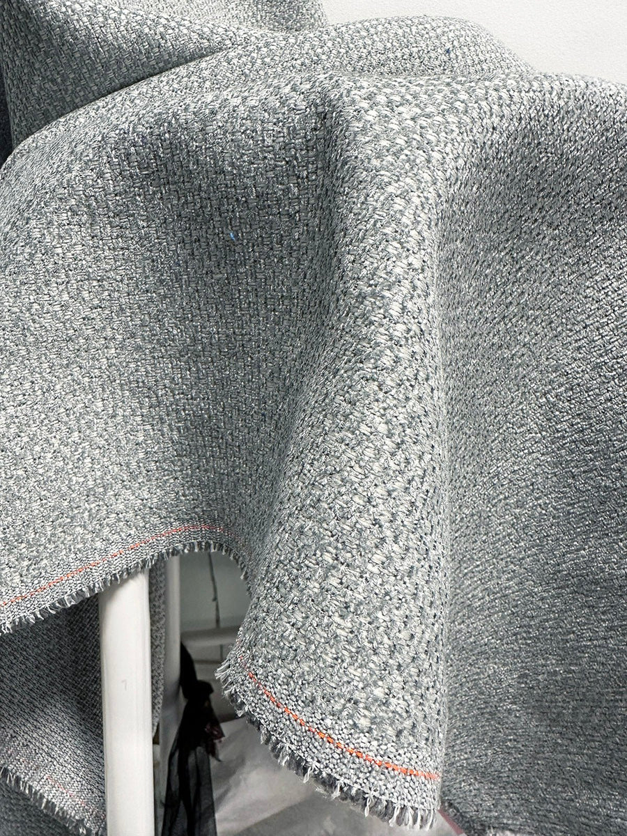 Almost 4 Yards Home Soft Aqua Chenille Upholstery Weight - L'Etoffe Fabrics LLC