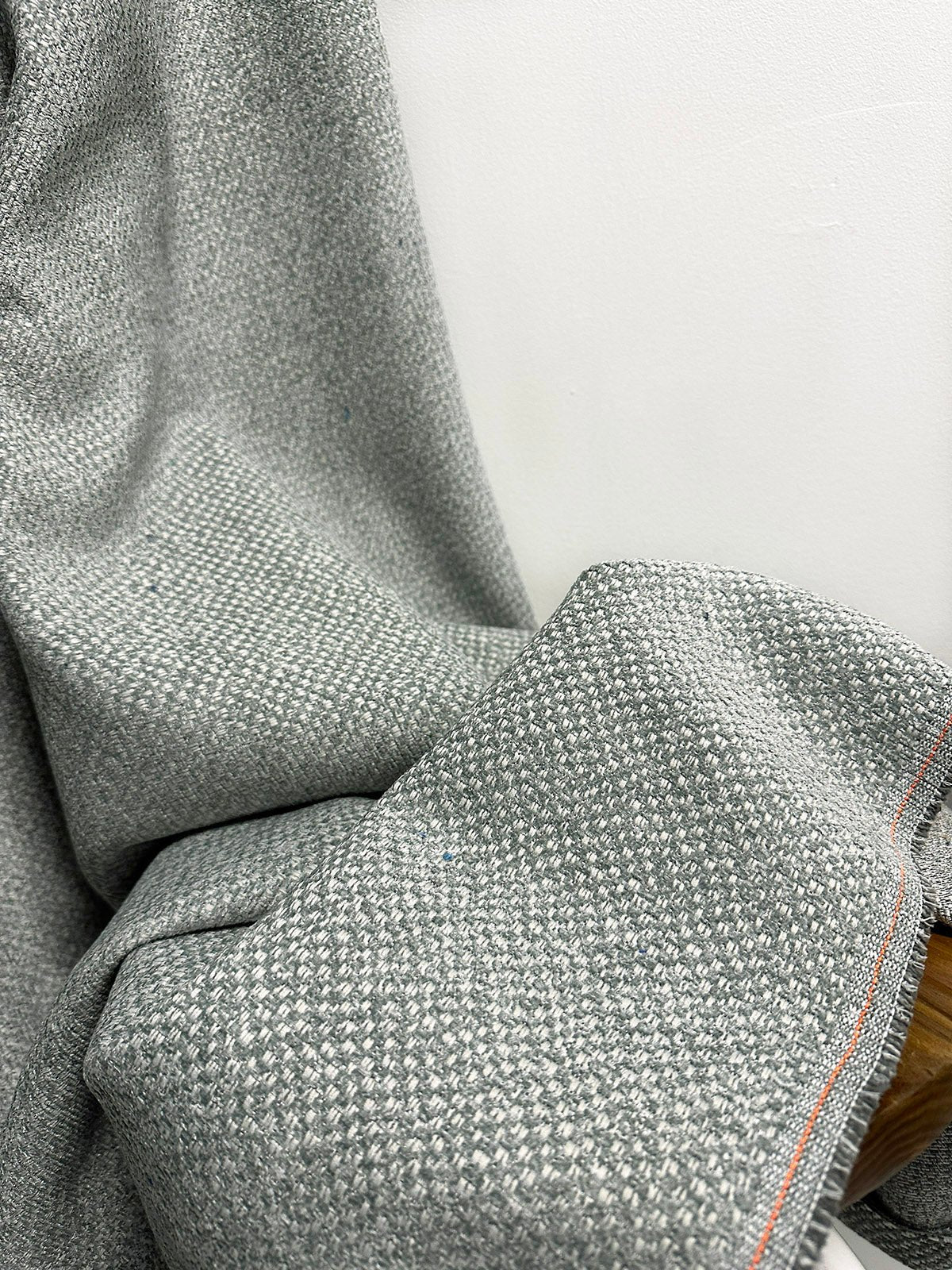 Almost 4 Yards Home Soft Aqua Chenille Upholstery Weight - L'Etoffe Fabrics LLC