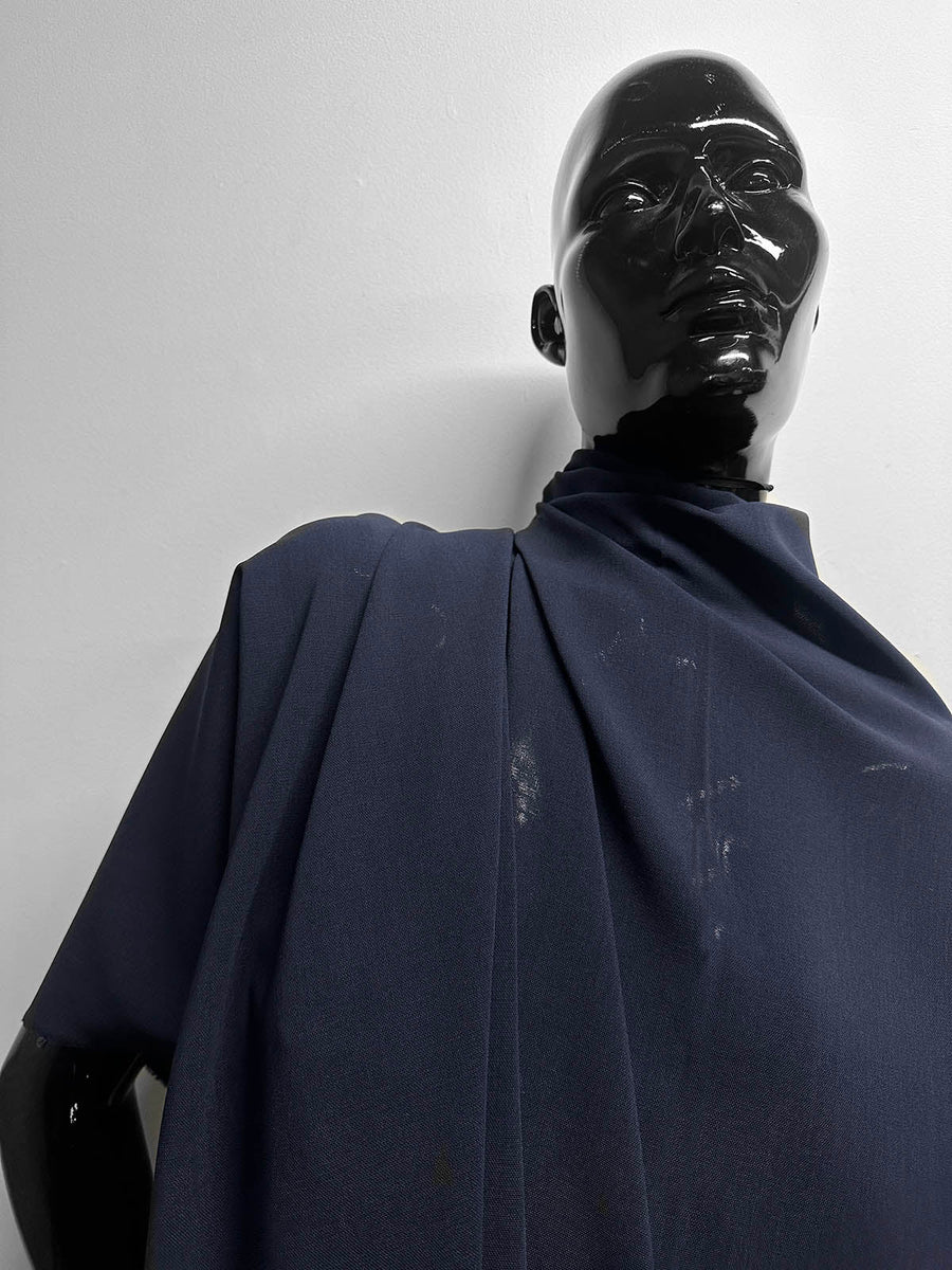 Another Navy Italian Soft Draping Caftan Wool Gauze - L'Etoffe Fabrics LLC