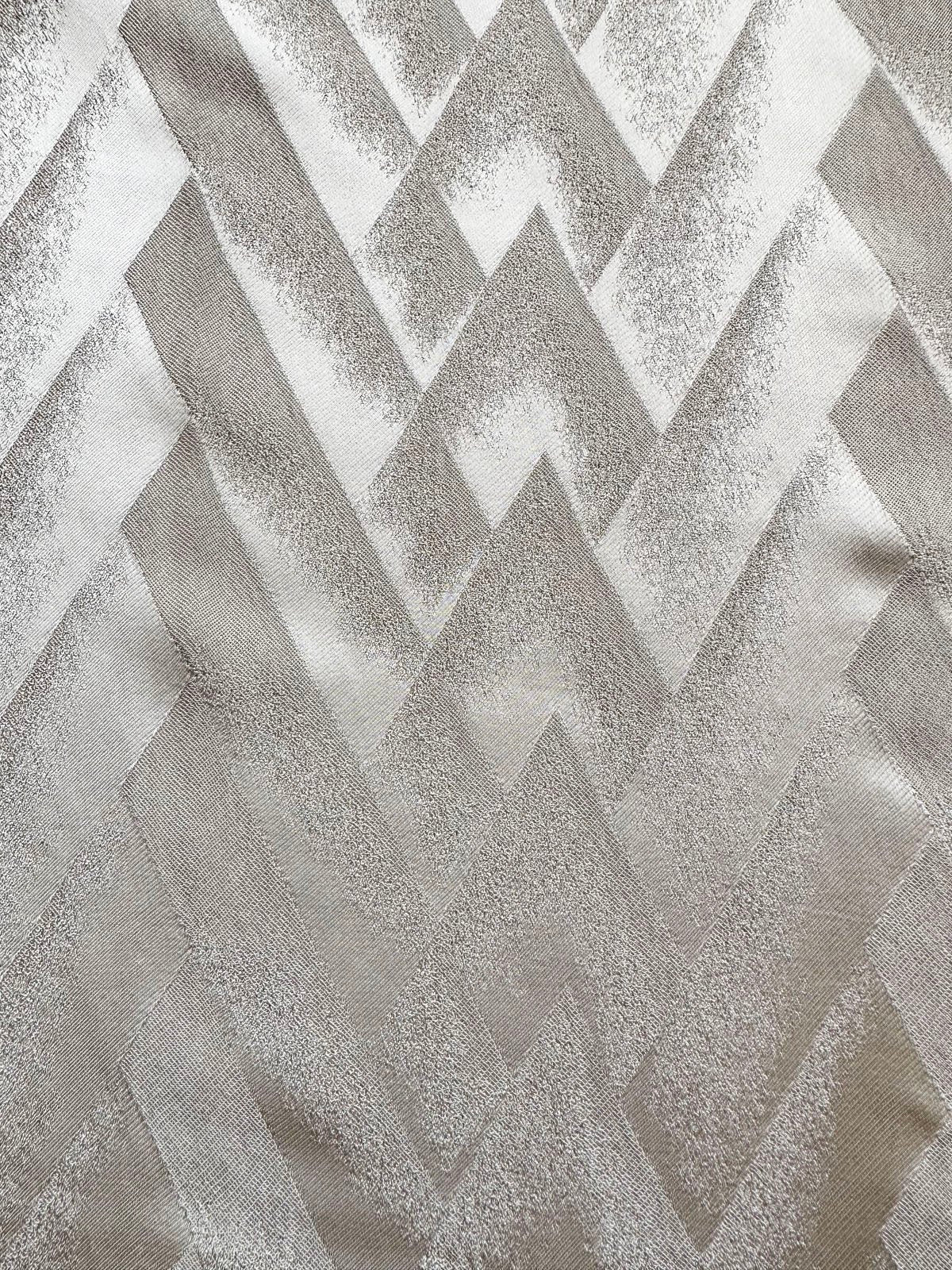 Antique Ivory Deco Jacquard Crepe - L'Etoffe Fabrics LLC