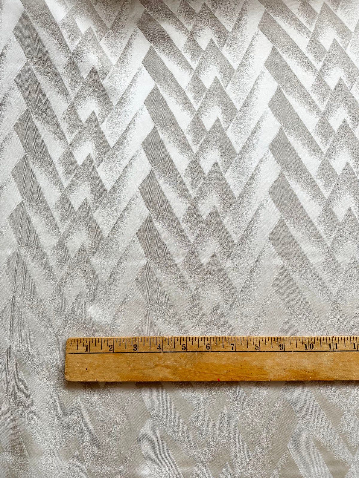 Antique Ivory Deco Jacquard Crepe - L'Etoffe Fabrics LLC