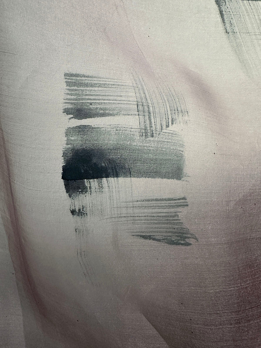 Artisanal Handprinted Silk Organza Mauve - L'Etoffe Fabrics LLC