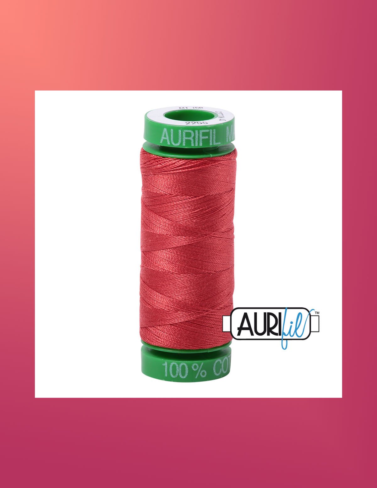 Aurifil 40 wt Dark Red Orange Thread 220 Yards - L'Etoffe Fabrics LLC