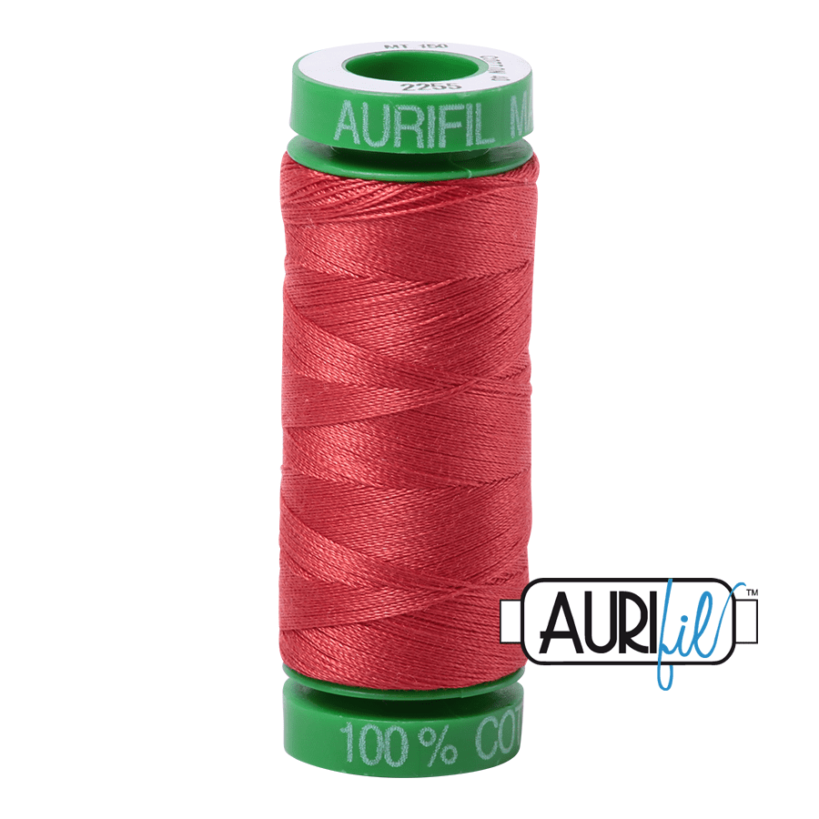 Aurifil 40 wt Dark Red Orange Thread 220 Yards - L'Etoffe Fabrics LLC
