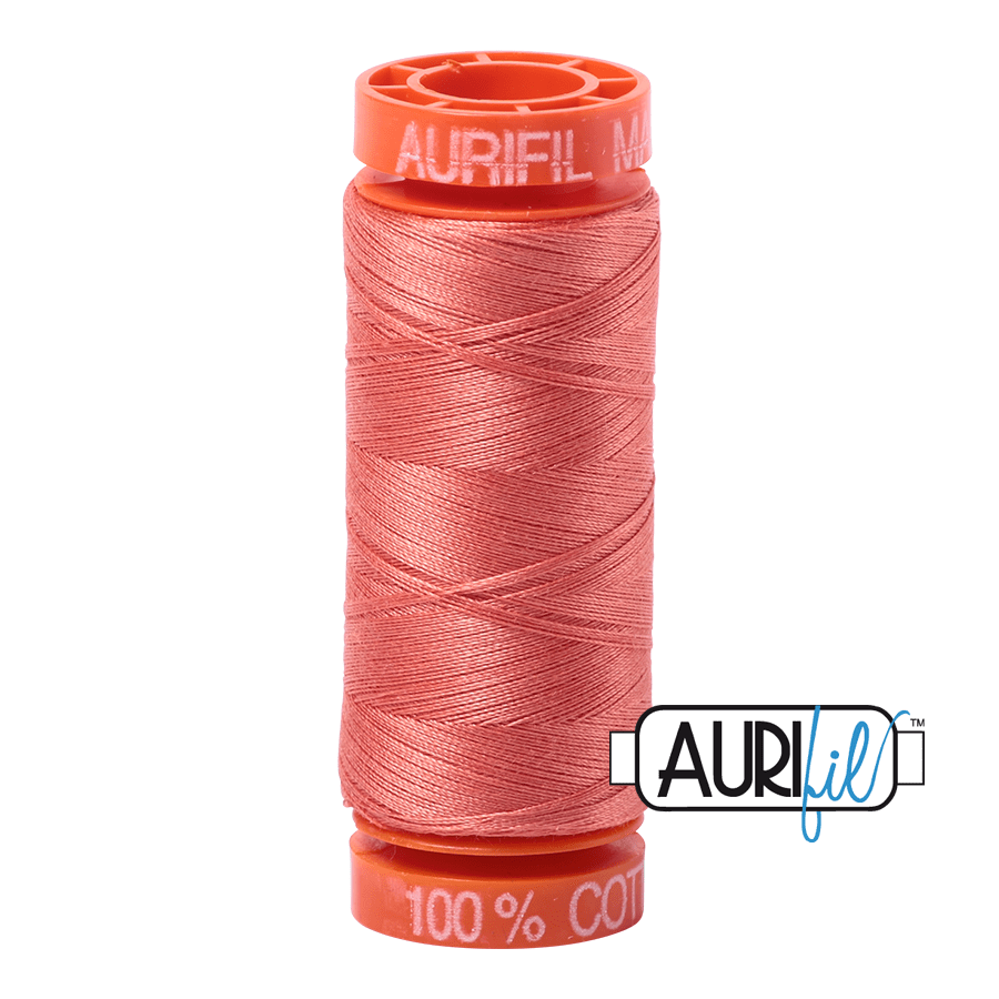 Aurifil 50 wt Coral Cotton Thread 220 Yards - L'Etoffe Fabrics LLC