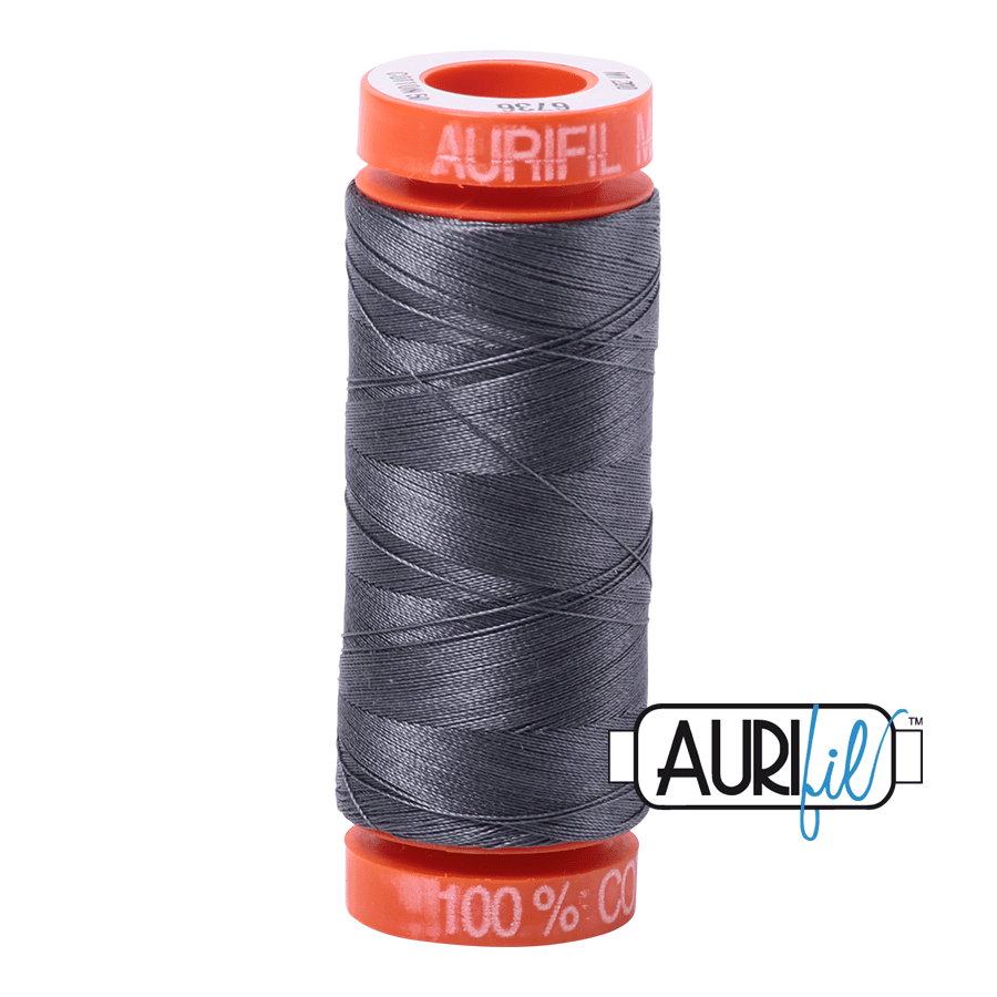 Aurifil 50 wt Jedi Grey Cotton Thread 220 Yards - L'Etoffe Fabrics LLC