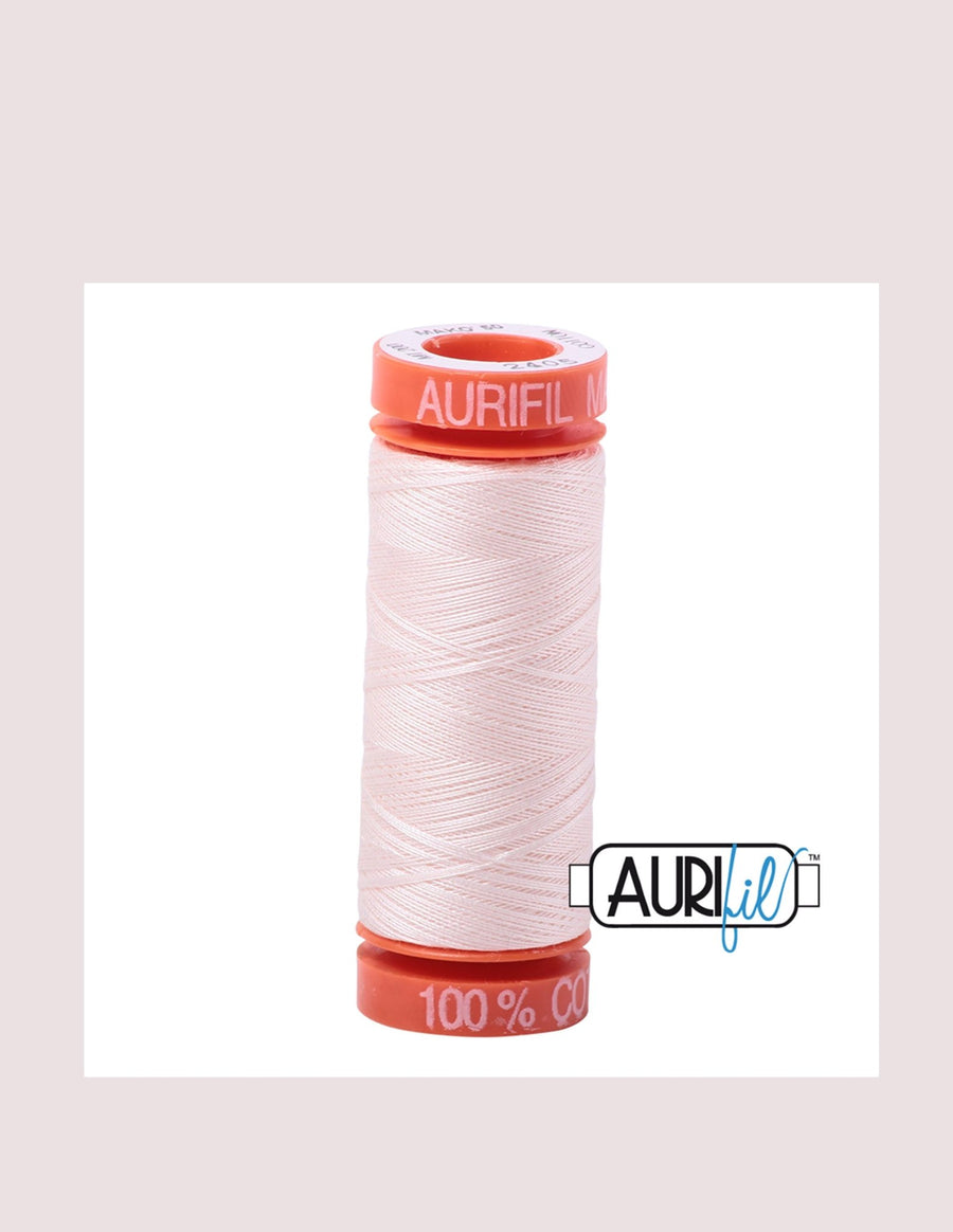 Aurifil 50 wt Oyster Cotton Thread 220 Yards - L'Etoffe Fabrics LLC