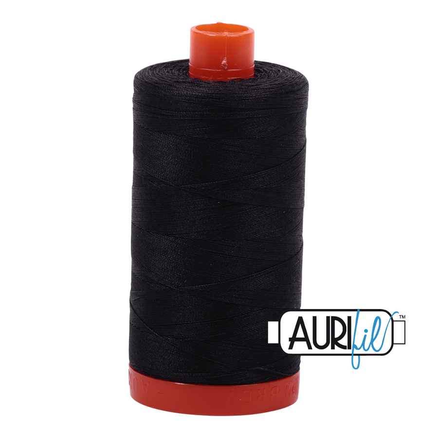 Aurifil 50 wt Very Dark Grey Cotton Thread Large Spool 1422 Yards - L'Etoffe Fabrics LLC
