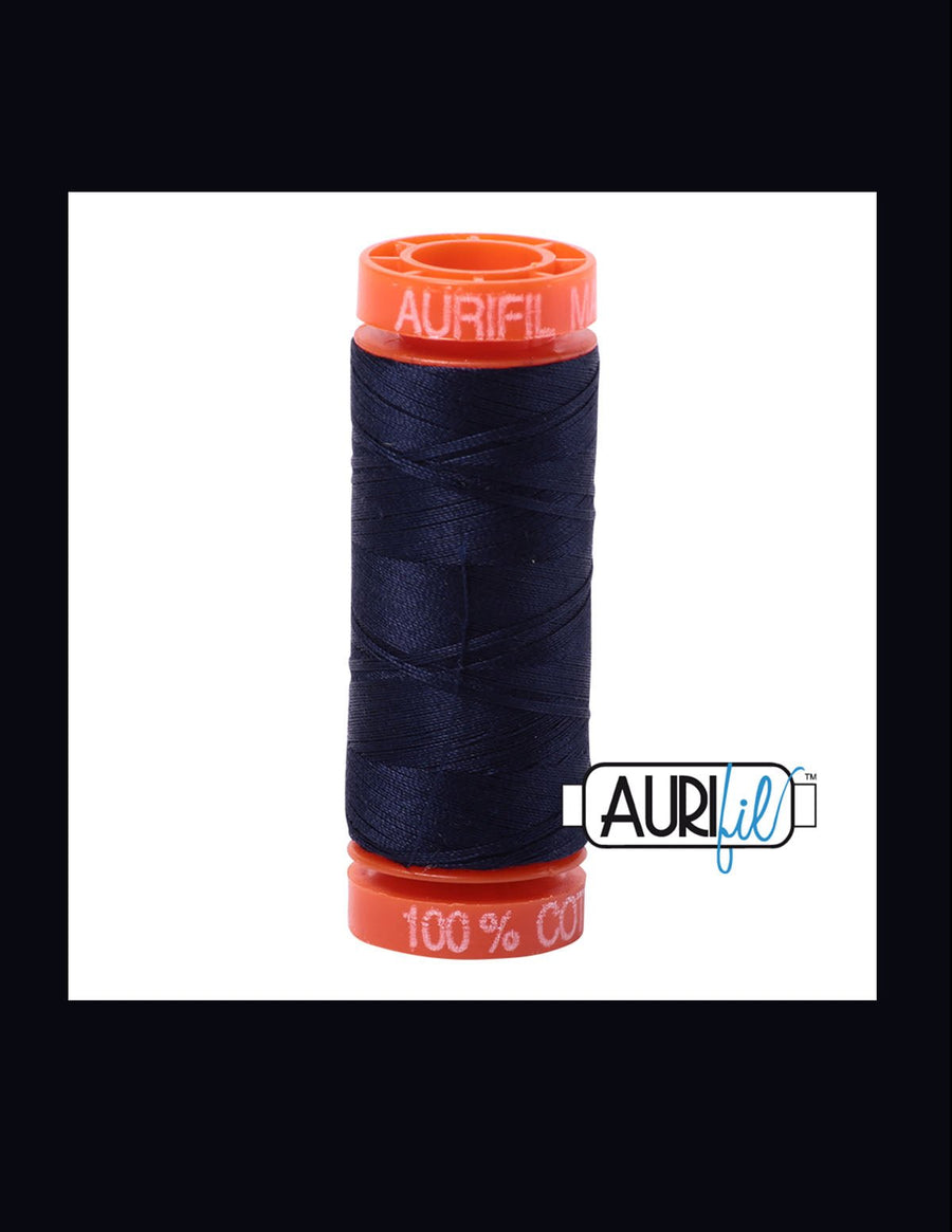 Aurifil 50 wt Very Dark Navy Thread 220 Yards - L'Etoffe Fabrics LLC