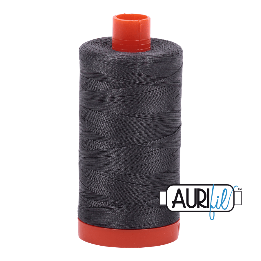 Aurifil 50wt Dark Pewter Cotton Thread Large Spool 1422 Yards - L'Etoffe Fabrics LLC