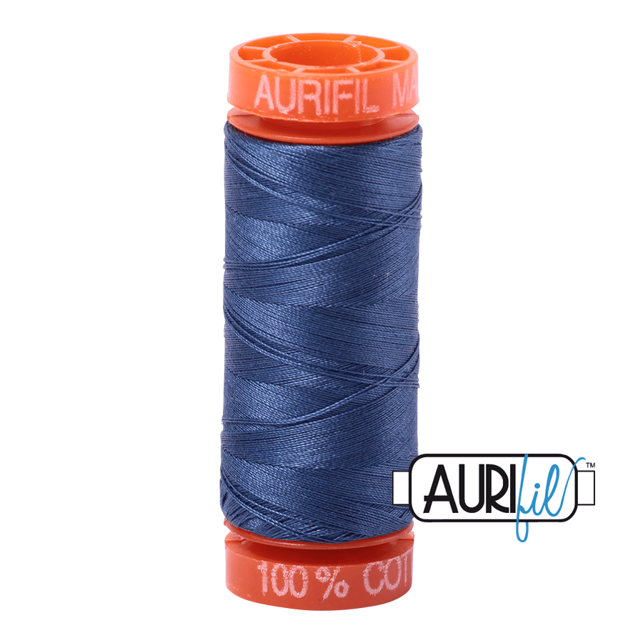 Aurifil 50wt Steel Blue Mako Cotton Thread 220 Yards - L'Etoffe Fabrics LLC