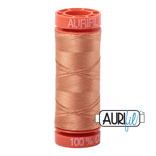 Aurifil Caramel 50wt Mako Cotton Thread 220 Yards - L'Etoffe Fabrics LLC