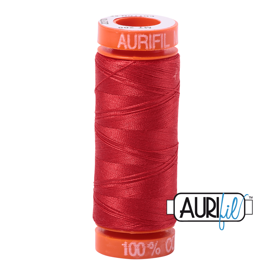 Aurifil Paprika 50wt Mako Cotton Thread 220 Yards - L'Etoffe Fabrics LLC