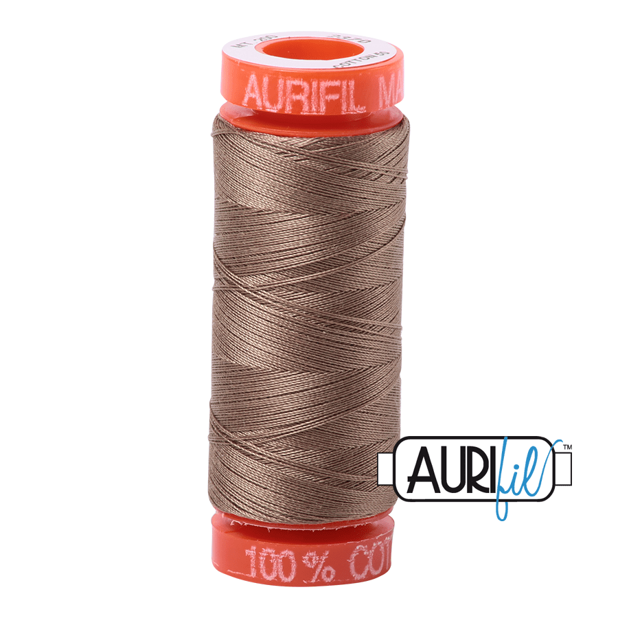 Aurifil Sandstone 50wt Mako Cotton Thread 220 Yards - L'Etoffe Fabrics LLC