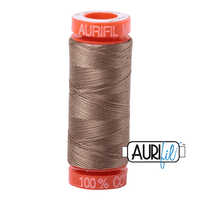 Aurifil Sandstone 50wt Mako Cotton Thread 220 Yards - L'Etoffe Fabrics LLC
