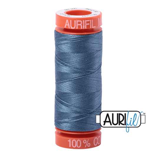 Aurifil Slate Blue 50wt Mako Cotton Thread 220 Yards - L'Etoffe Fabrics LLC