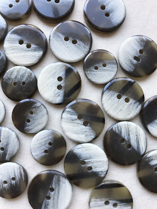 Avant Taupe Striped Brushstroke Buttons Per Doz - L'Etoffe Fabrics LLC