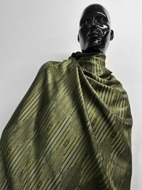 Aztec Melange Satin Jacquard - Olive - L'Etoffe Fabrics LLC