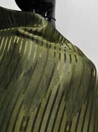 Aztec Melange Satin Jacquard - Olive - L'Etoffe Fabrics LLC