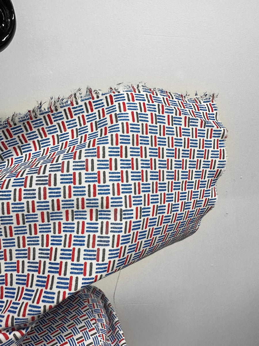 Basket Print Cotton Poplin - L'Etoffe Fabrics LLC