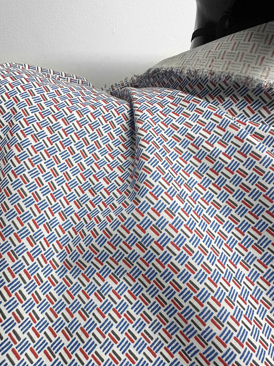 Basket Print Cotton Poplin - L'Etoffe Fabrics LLC