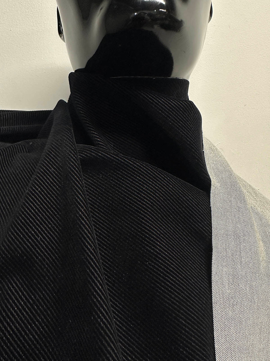 BC 1 7/8 Yard Piece Black Diagonal Courduroy - L'Etoffe Fabrics LLC