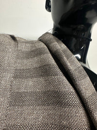 BC Chambray Linen Textured Weave Stripe Brown S8 - L'Etoffe Fabrics LLC