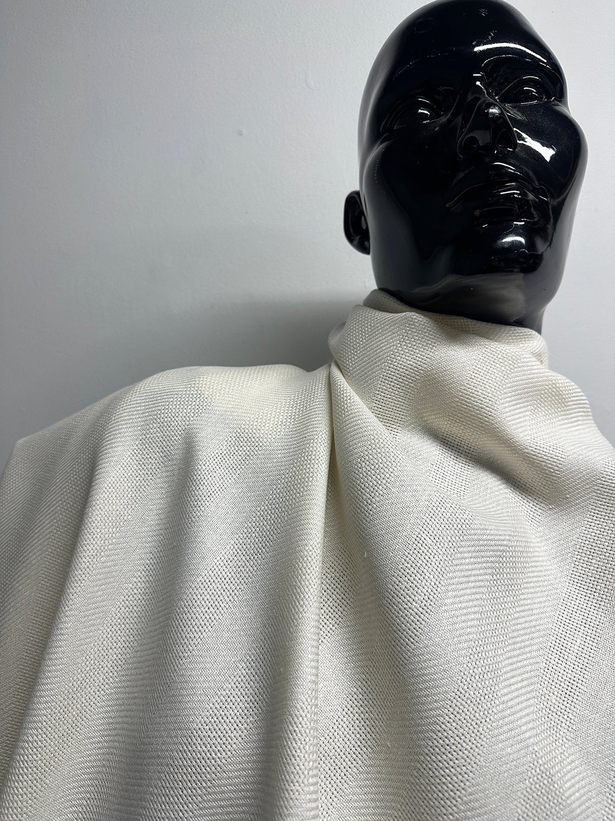 BC Chambray Linen Textured Weave Stripe - Ivory - L'Etoffe Fabrics LLC