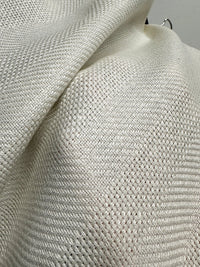 BC Chambray Linen Textured Weave Stripe - Ivory - L'Etoffe Fabrics LLC