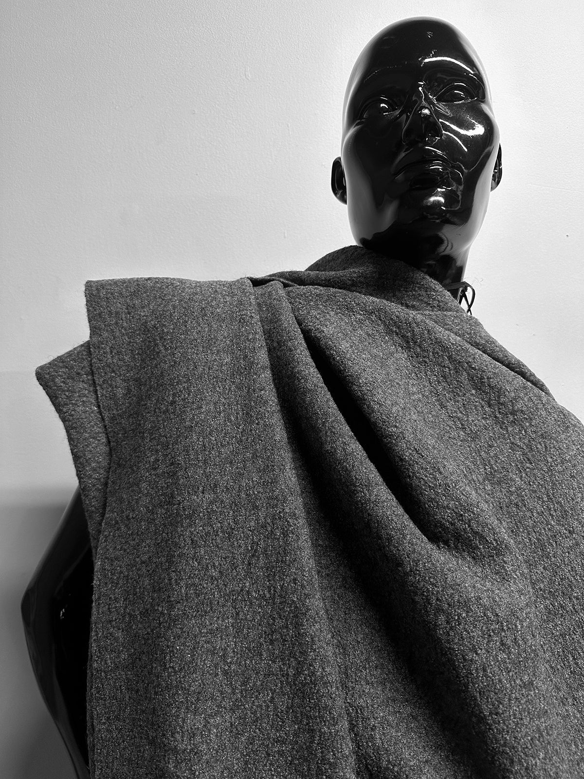 BC Charcoal Bouclé Boiled Wool S43 - L'Etoffe Fabrics LLC