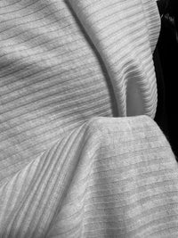 BC Flat Rib White Cotton Boy Short Knit - L'Etoffe Fabrics LLC
