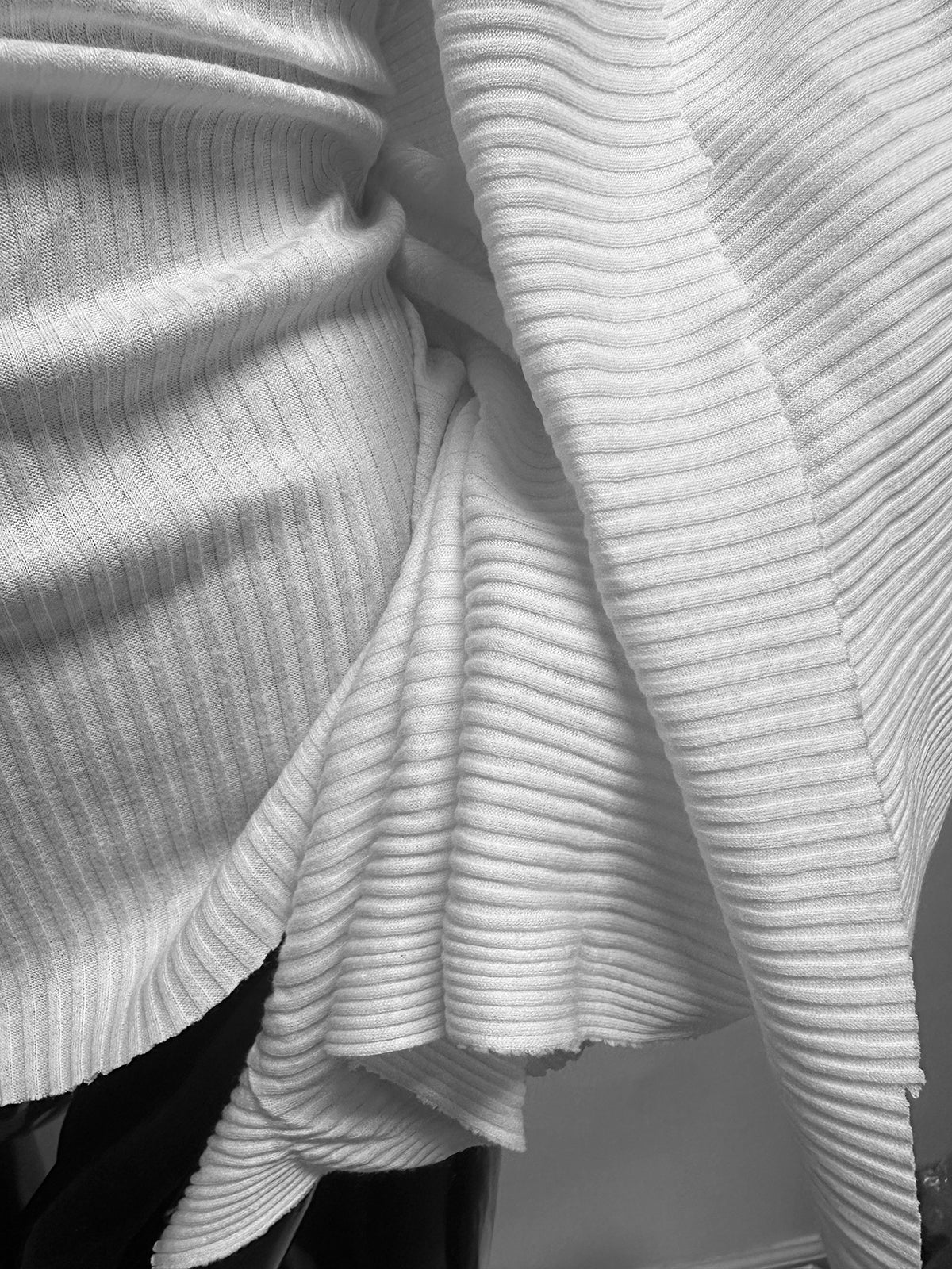 BC Flat Rib White Cotton Boy Short Knit - L'Etoffe Fabrics LLC