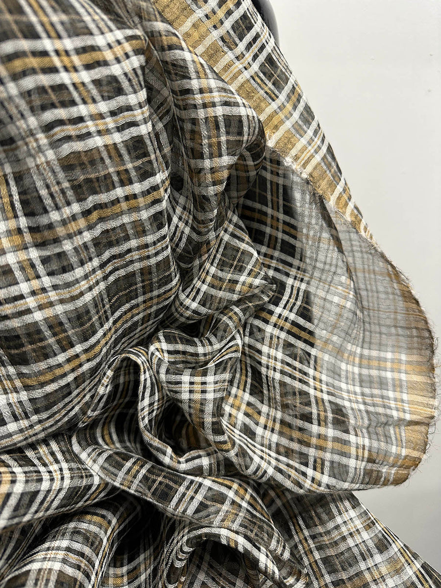 BC Gauzey Sheer Silk Plaid - L'Etoffe Fabrics LLC