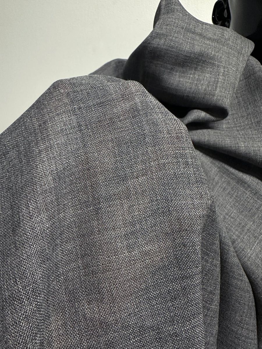BC Gray Melange Summer Wool Gauze - N14 - L'Etoffe Fabrics LLC